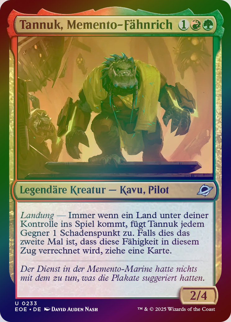 Tannuk, Memento-Fähnrich ⭐