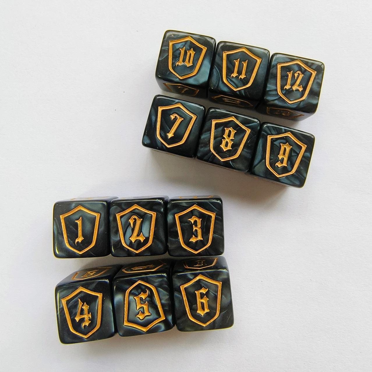 D6 Würfel (16mm) - Loyalität/Benutzerdefiniert - 12er Set