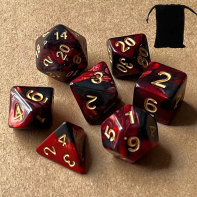 RPG/D&D Würfel Set - D4-D20 (16mm-20mm) - 7er Set