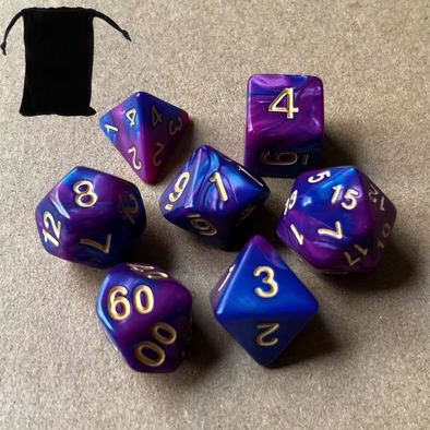 RPG/D&D Würfel Set - D4-D20 (16mm-20mm) - 7er Set
