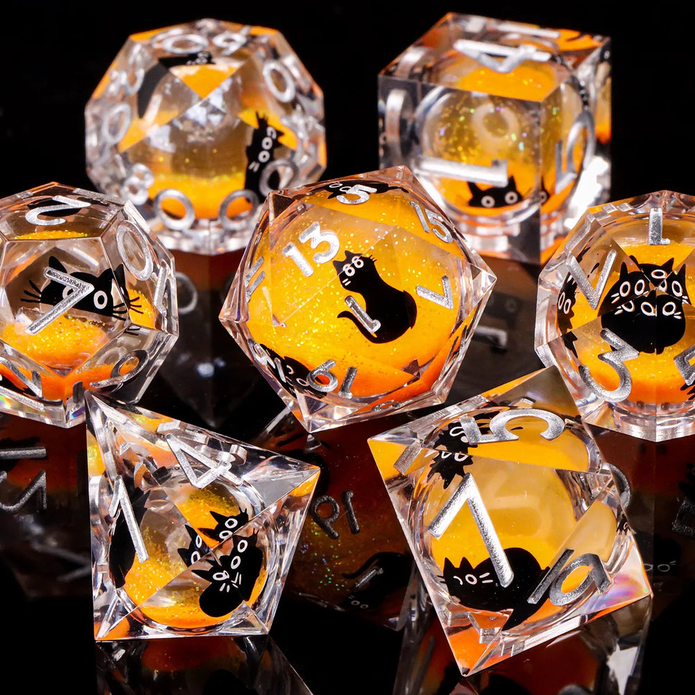 Cat Sharp Edge Dice Set - 7er D&D-Würfelset